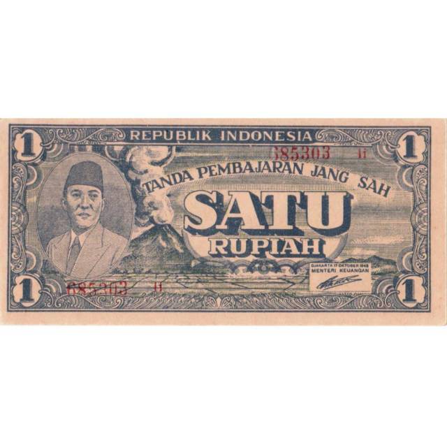 Uang Kuno Lama 1 Rupiah Seri Ori lll Tahun 1945