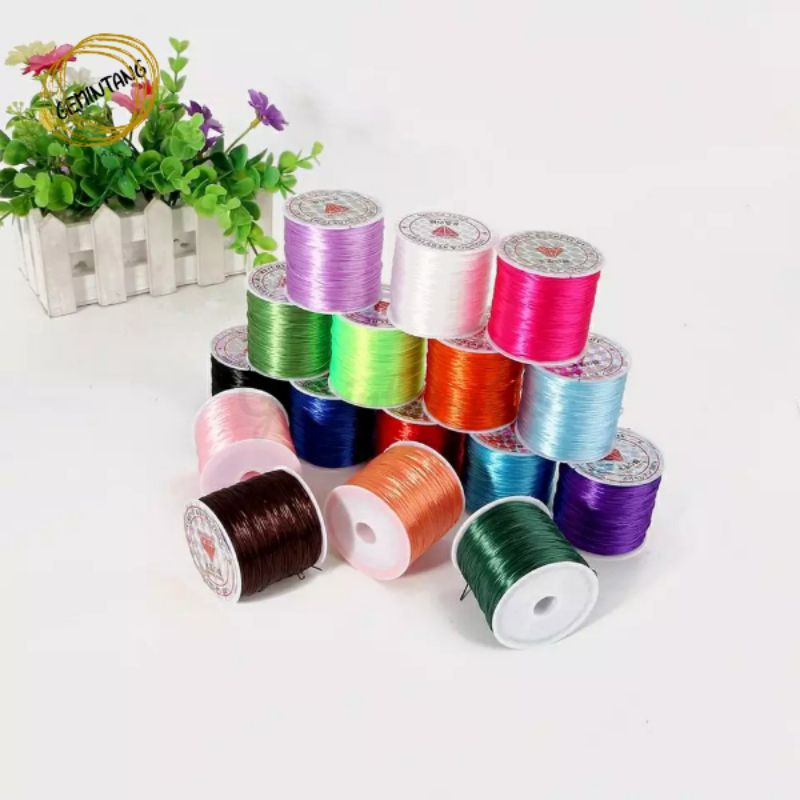 Tali Benang Karet Elastis 60 Meter Super Kuat Untuk Manik Manik Gelang Kalung