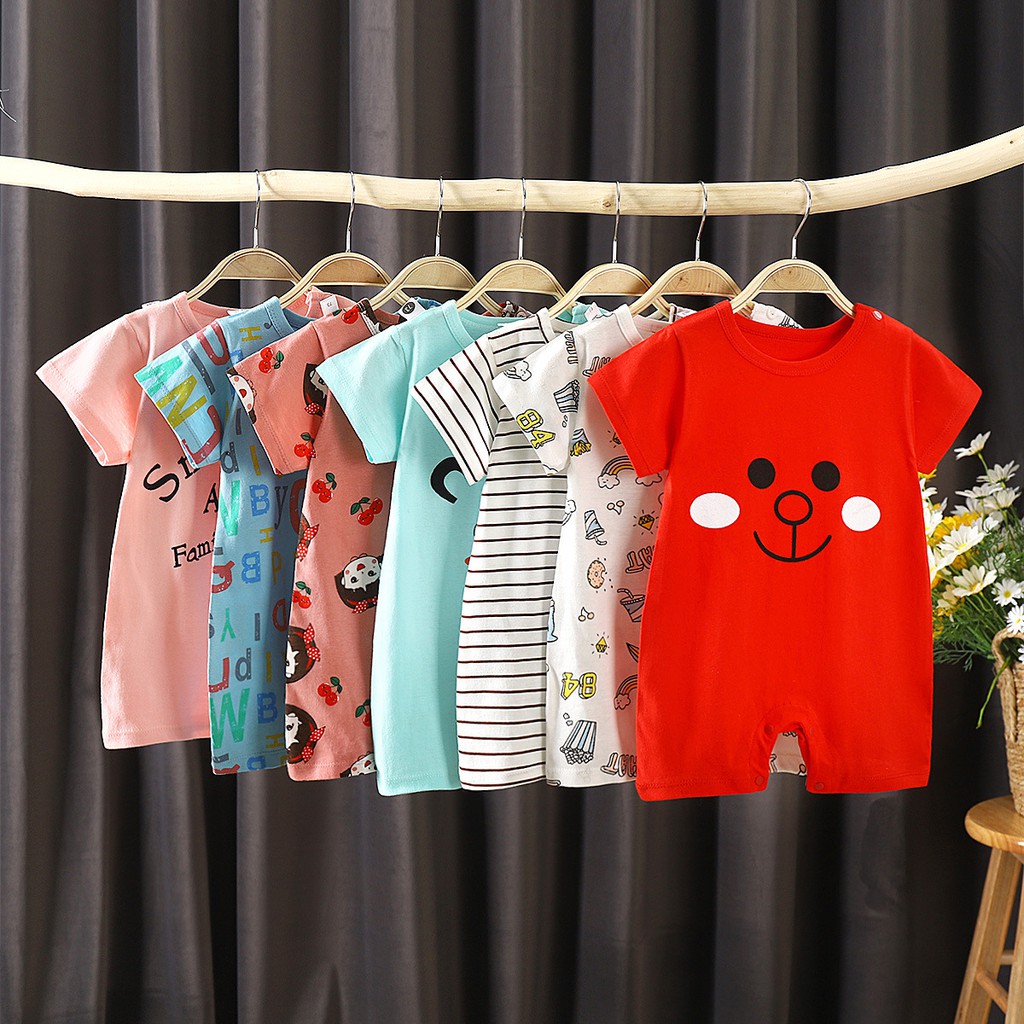 PREMIUM Baju Bayi Jumper Kaos Anak Lengan Pendek Laki Perempuan COD Piyama Import Unisex Katun Murah