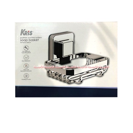 Kris Stora Pushloc Suction System Soap Basket Peralatan Kamar Mandi Tempat Sabun Mandi Batang Bahan Besi Chrome Model tempel Tanpa Baut Skrup