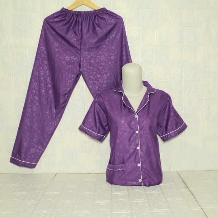 LFF Piyama CP Satin Emboss-Ungu Tua