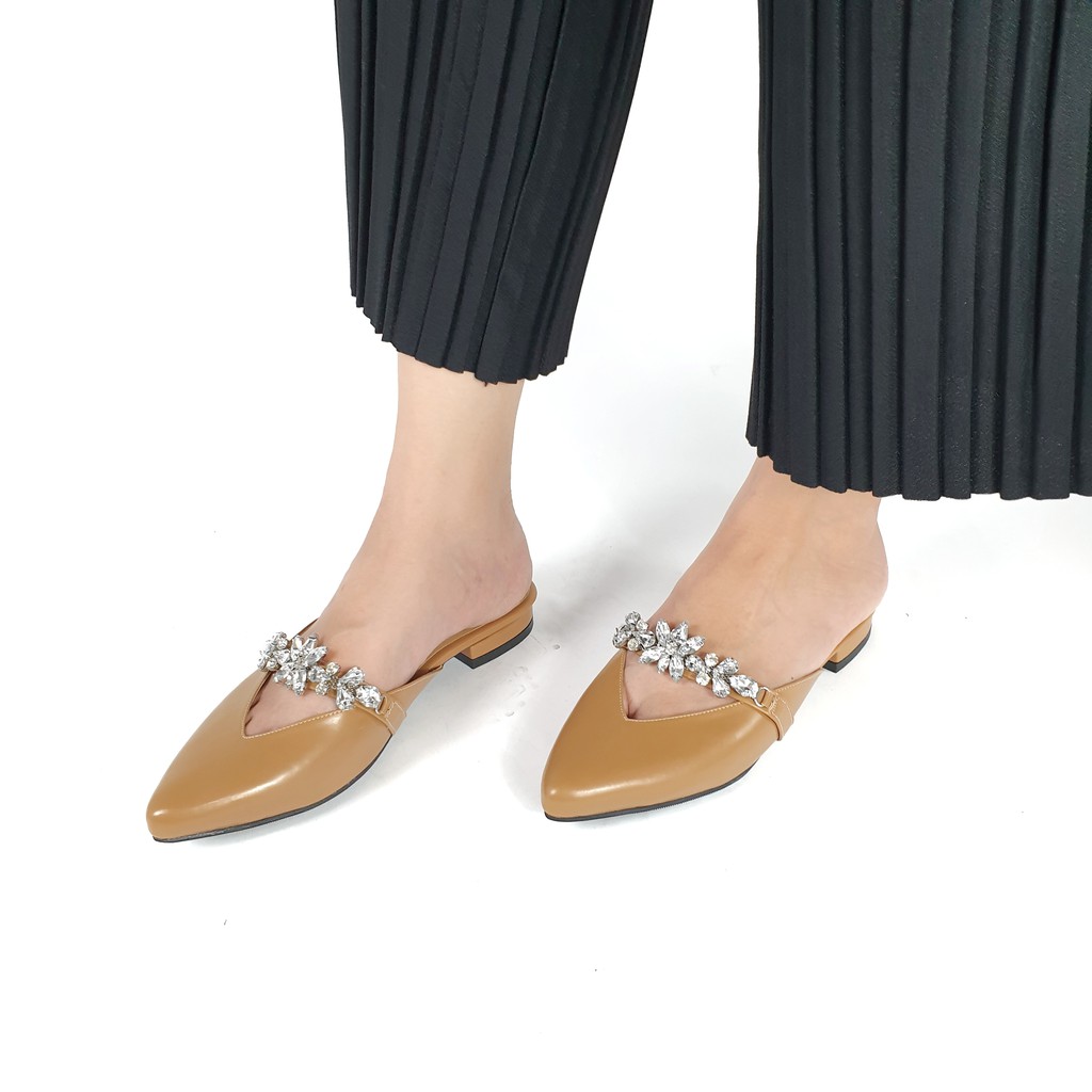 Green love slip on mules KIRANA