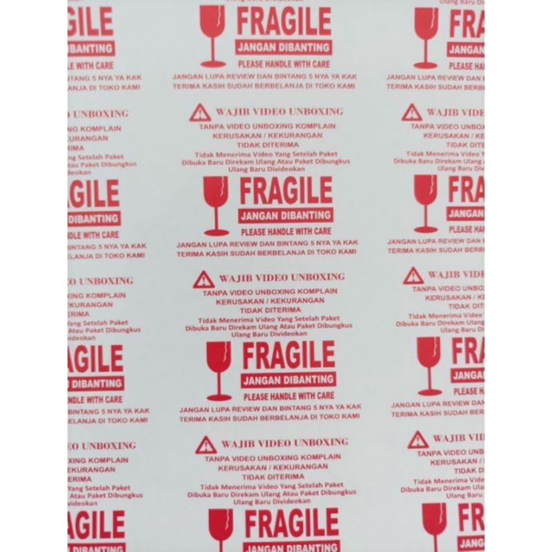 (100pcs) Label Stiker Video Unboxing