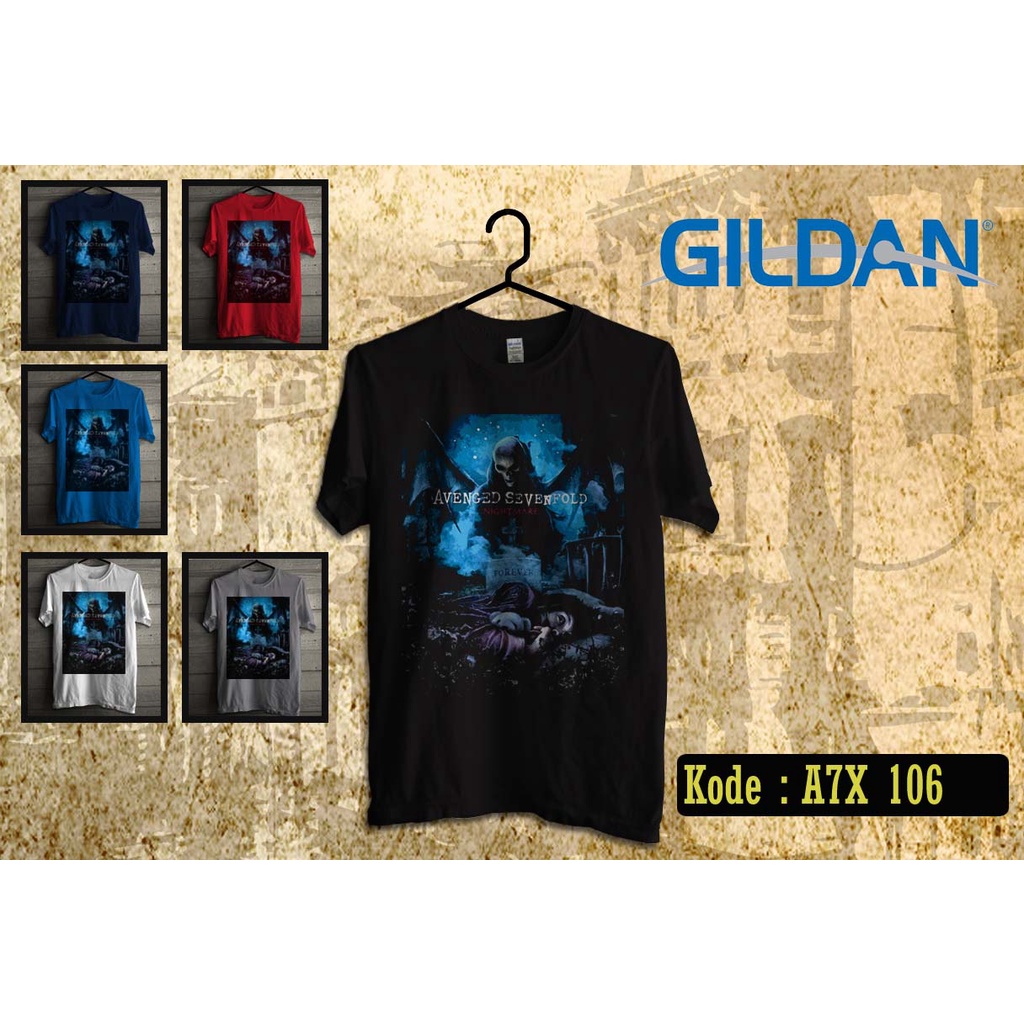 kaos avenged sevenfold logo style kaos original gildan softstyle a7x106
