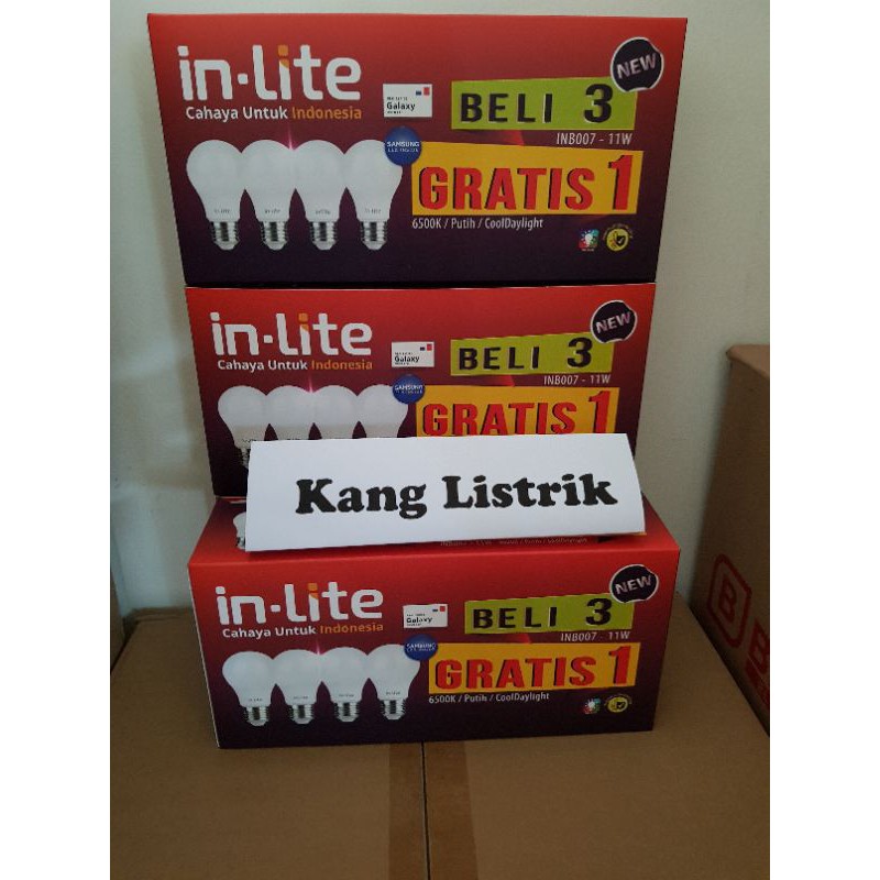 Lampu INLITE PAKET / IN-LITE LED PAKET 7W Paket Beli 3 Gratis 1