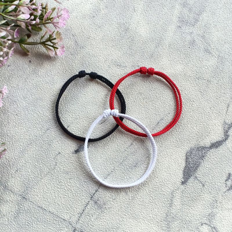 Simple Split Bracelet / Gelang Simple / Gelang Tali / Gelang Hitam / Gelang Murah / Gelang Kaki / Gelang Pria Hitam / Gelang Biru / Gelang Pink / Gelang Merah / Gelang Khas Bali / Gelang Kaki Simple / Kalung Kucing / Craftdewata