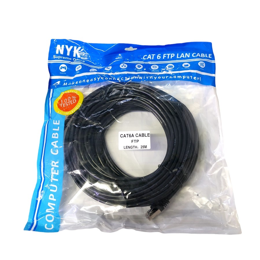 NYK Kabel Lan FTP Cat6A 25M RJ45 Internet Ethernet Cable