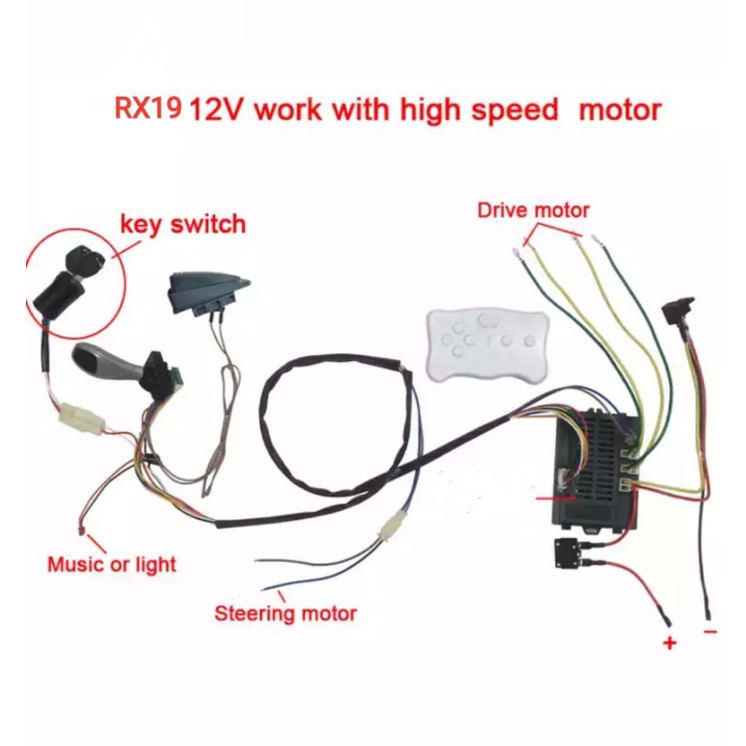 Set kabel body remot reciver mobil mainan aki