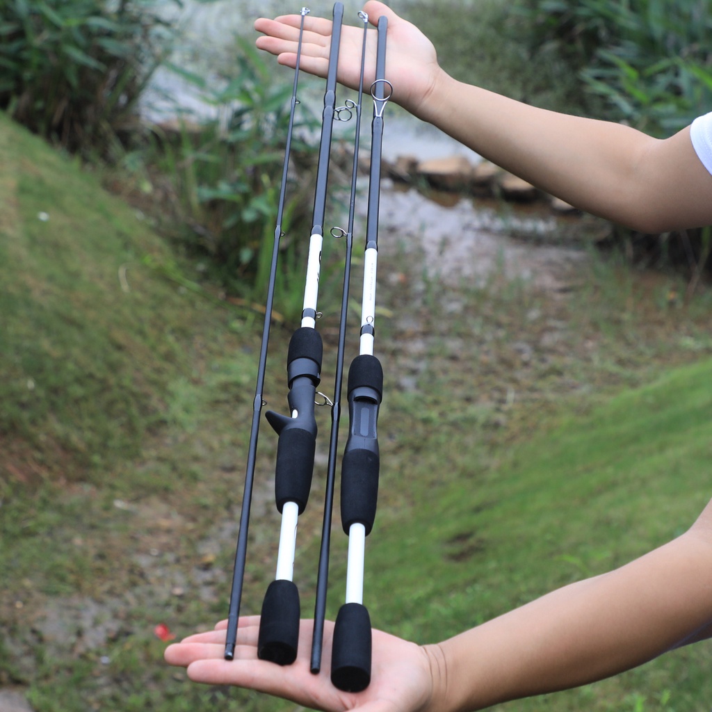 Spinning Casting Spinning Rod EVA Menangani Fleksibilitas Yang Baik Kekuatan Tarik Yang Kuat 2 Bagian 3 Bagian 1.65m 1.75m Baitcasting Fishing Rod untuk Air Asin Sungai Air Tawar Danau Memancing Ikan Mas