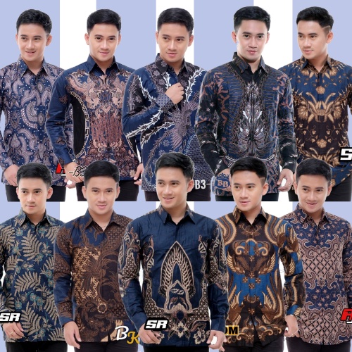 Kemeja Batik Giriseno Pria Lengan Panjang M L XL XXL Atasan Batik Pria Terbaru Katun Batik Seragam Murah Berkualitas Modern