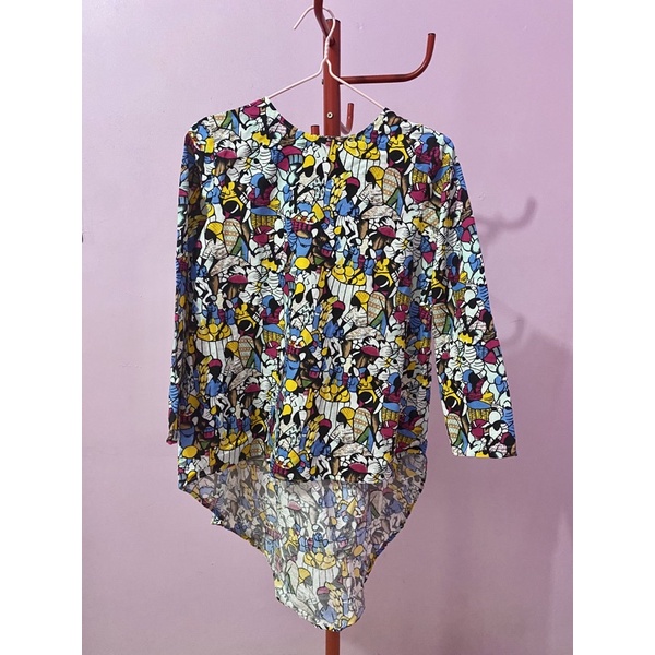 PRELOVED HANYA 1x PAKE BAJU BLOUSE COTTON TREE PATTERN