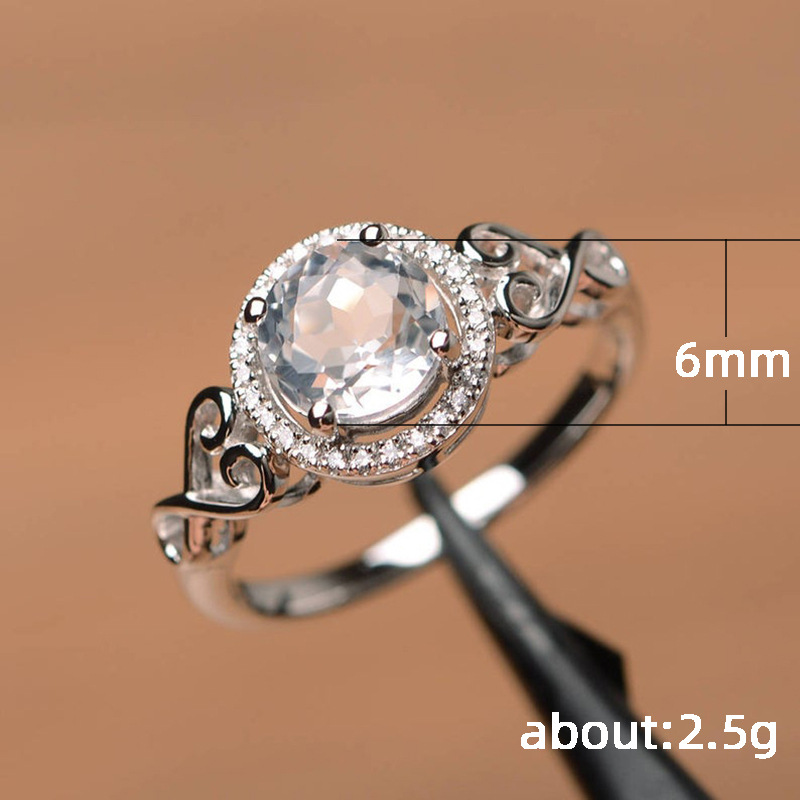Cincin Kristal Berlian Perak Sterling S925 Ksesoris Fashion Wanita Kawin Rings