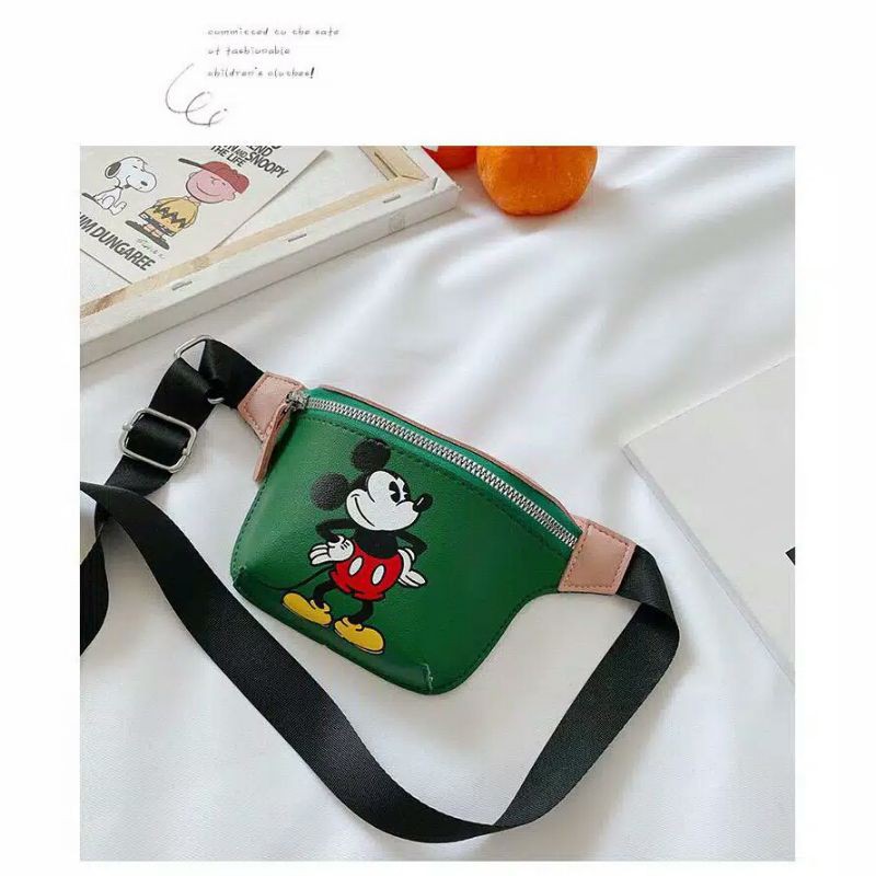 Tas slempang mickey anak /waistbag mickey/waistbag anak