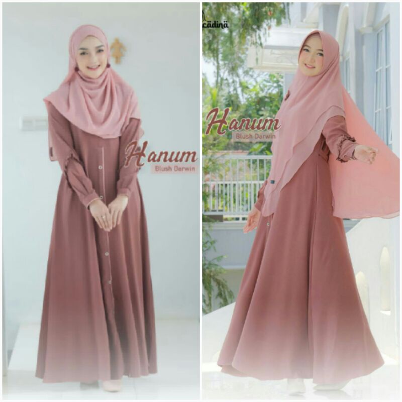 SET GAMIS HANUM SERIES BLUSH DARWIN ORIGINAL BY MECCADINA OFFICIAL SETELAN HIJAB KHIMAR PASHMINA DRE