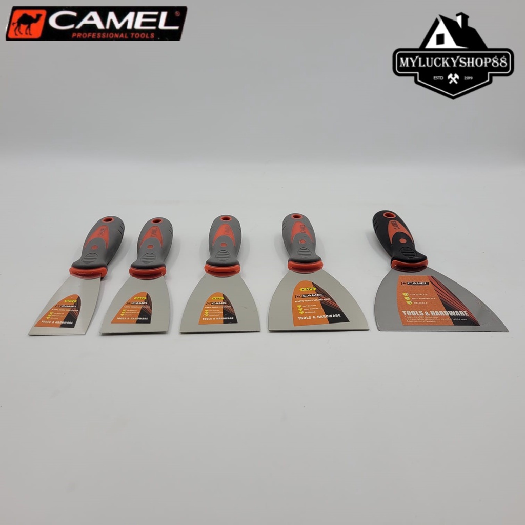 Camel Kape Scraper Gagang Karet 1,5&quot; 2&quot; 2,5&quot; 3&quot; 4&quot; Inch Skrap Dempul