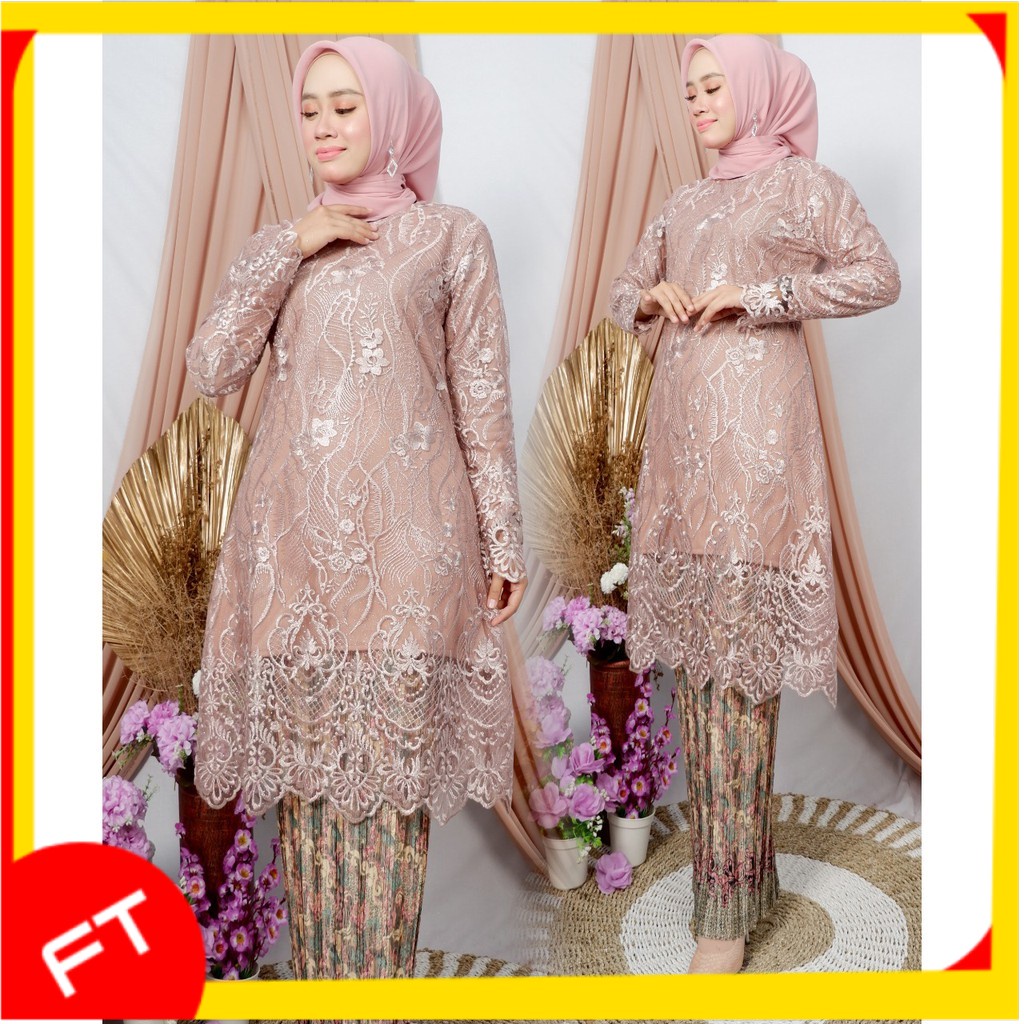 Jual Ade Set Kebaya Tunik Gayatri Tunik Kebaya Modern Baju Kebaya Tulle Outfit Kebaya