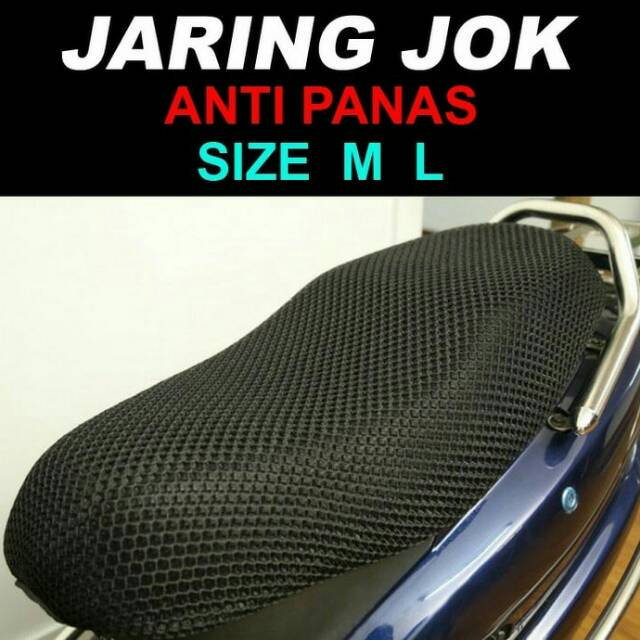 Sarung Jaring Pelapis Jok Motor Anti Panas Merk HT Tebal Warna Hitam Size L