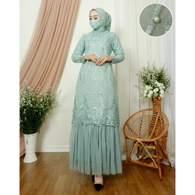 Ready GamisTutu Tille Pesta//Gamis Pesta Termurah//Gamis Lebaran//Gamis brokat tutu termurah/baju gamis/pakaian wanita/baju muslim termurah/gamis dress