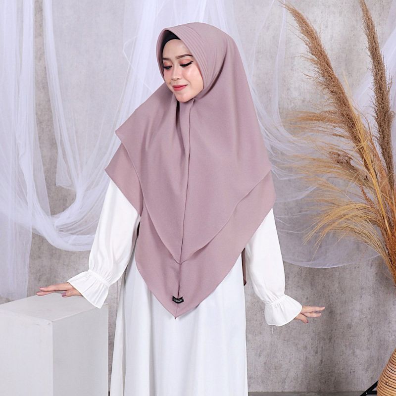 JILBAB DUA LAYER /JILBAB PAKAI PET/JILBAB CERUTI BANYAK WARNA BISA COD