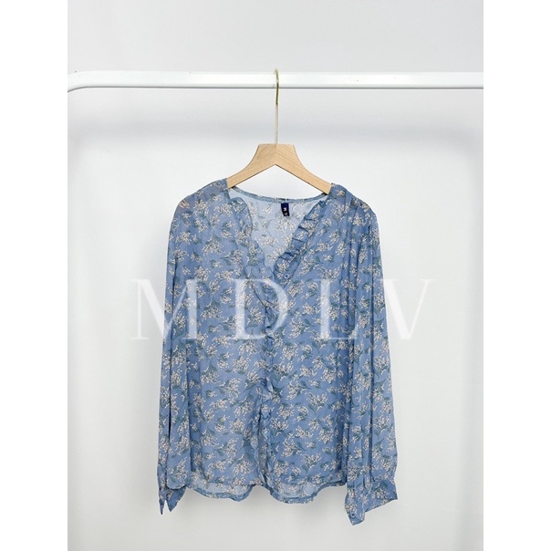 MDLV ~ 2600# Gabriel Floral Blouse Atasan Blouse Balon fashion Import