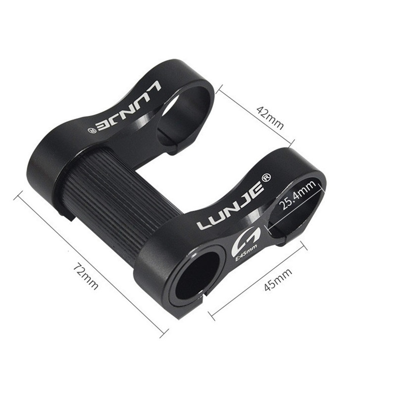 Bicycle Double Stem Riser Handlebar Sepeda Lipat 25.4 Mm - Hitam/Merah Extender Batang Sepeda Berongga Ultra-ringan Yang Dapat Disesuaikan