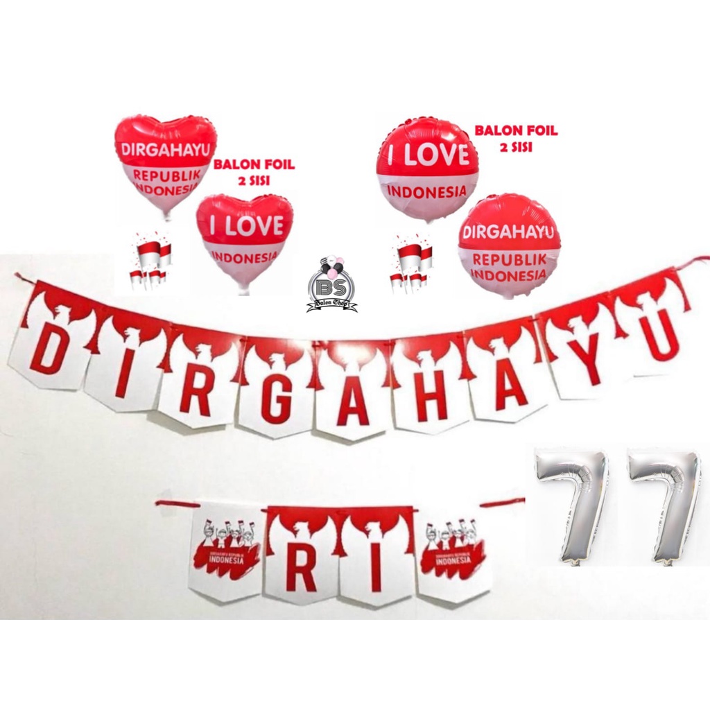 Jual BALON SET DEKORASI HUT RI 17 AGUSTUS SET DEKORASI BANNER