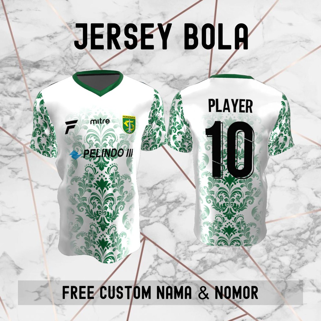 Jersey Batik Persebaya Surabaya Klub Bola Baju Kaos Custom Nama dan Nomor Punggung - 754