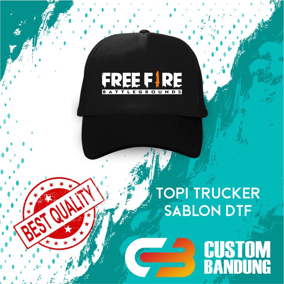 Topi Trucker FREEFIRE  Pria Wanita Topi Jaring Aura Jala Trucker Cap Bisa Tulis Nama Bisa COD Original High Premium Quality