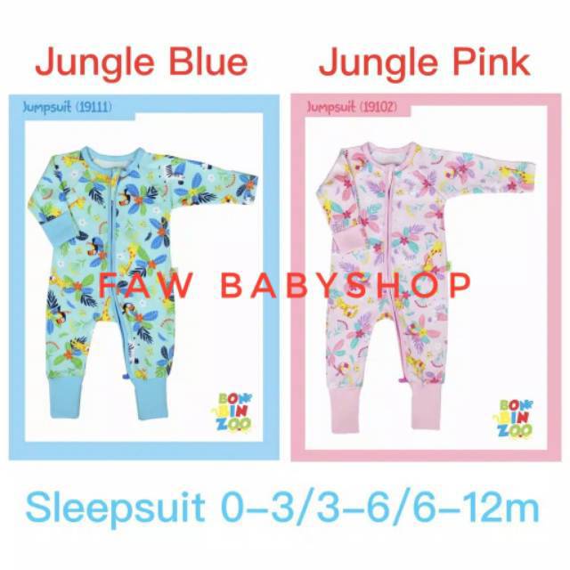 BONBINZOO Sleepsuit Zipper SNI Bahan Halus/ Jumper Resleting Bayi 0-12 Bulan