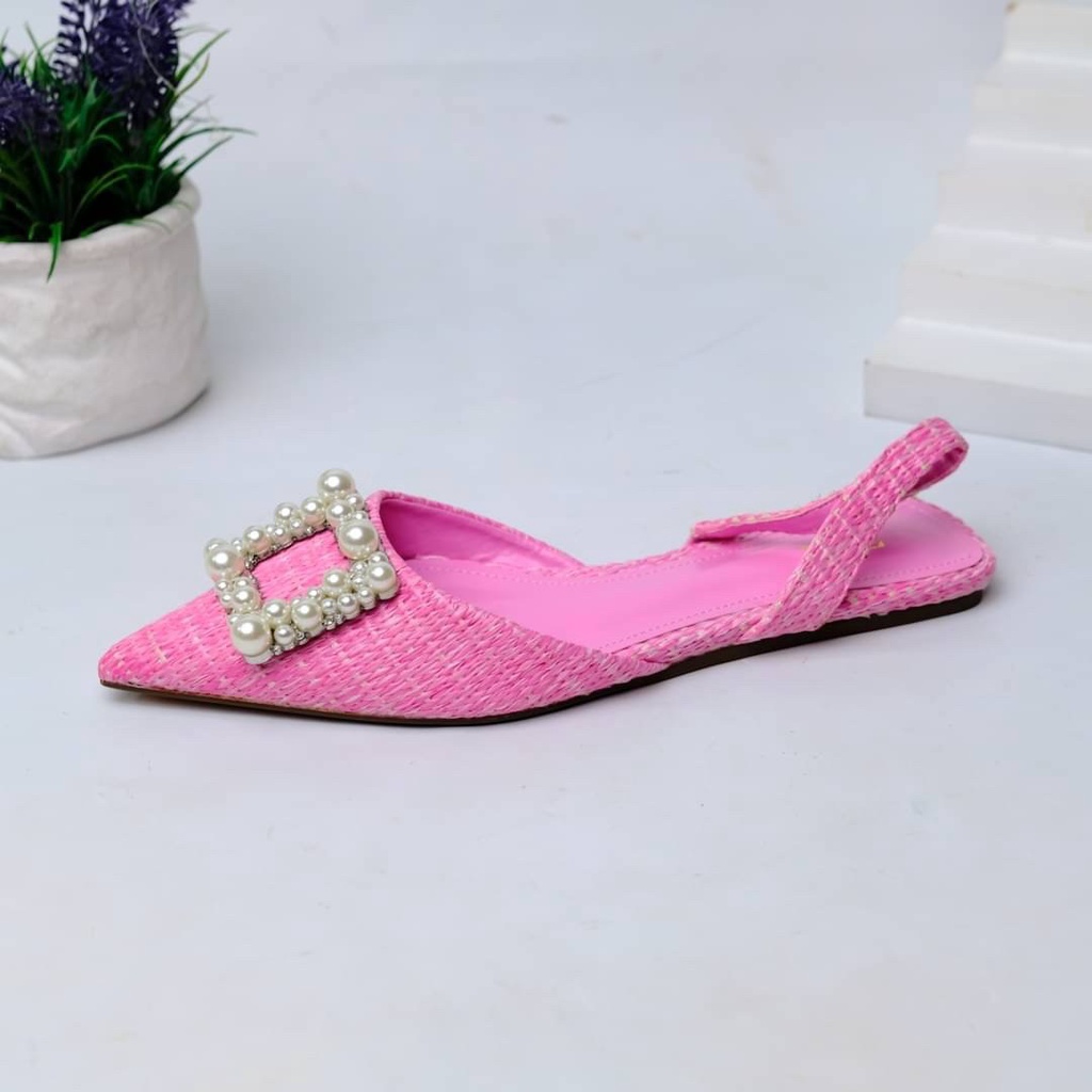 [7.7 Boombastis Sale⚡] - SEPATU WANITA FLAT SHOES SLING BACK ZS482 PREMIUM IMPORT