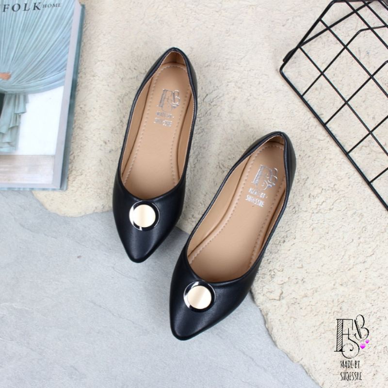 Fsb - Sepatu Flatshoes Hitam (Claire)