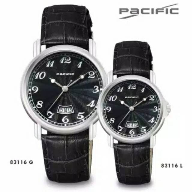 JAM TANGAN COUPLE PACIFIC ORIGINAL LEATHER KULIT ORI ANTI AIR SEPASANG CEWEK COWOKJM26