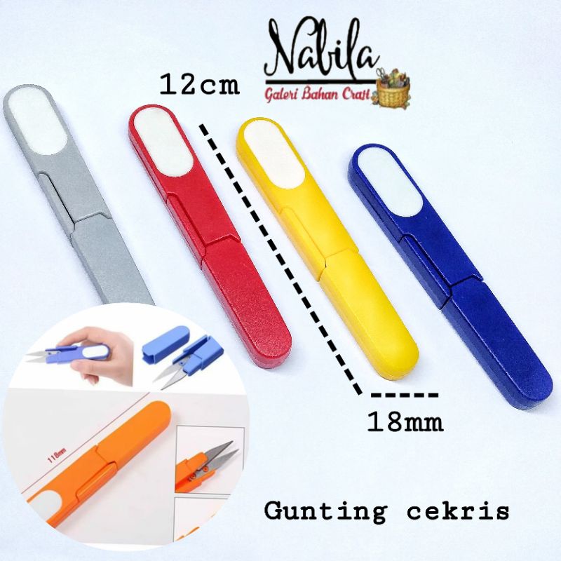 

(satuan) Gunting cekris jahitt dengan tutup bahan craft kerajinan tangan