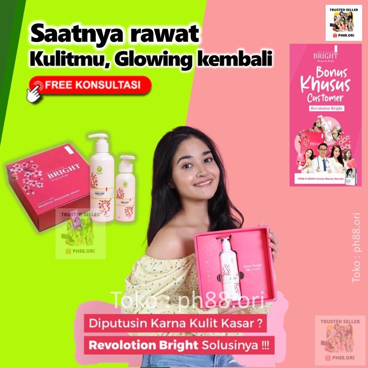 Revolution Bright Original Body Lotion Pemutih Kulit Tubuh Terbaik Skincare Whitening (Cod) Whitenin
