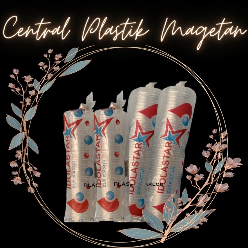 GELAS CUP / GELAS PLASTIK MERK IDOLA STAR 12OZ / 14OZ / 16OZ