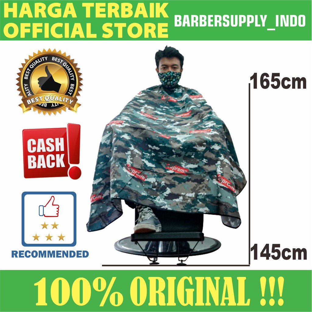 CAPE / KEP / KAIN KIP / SARUNG CUKUR BARBER SALON MOTIF SUPREME ARMY