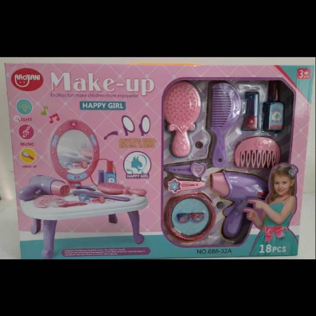 PMJ - MAINAN ANAK MAKE UP MEJA RIAS HAPPY GIRL BEAUTY PLAY SET KOMPLIT