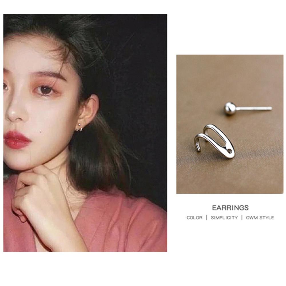 Timekey Anting Tusuk Gantung Wanita Bahan Sterling Silver 925 Gaya Simplepopuler Untuk Hadiah A5K4