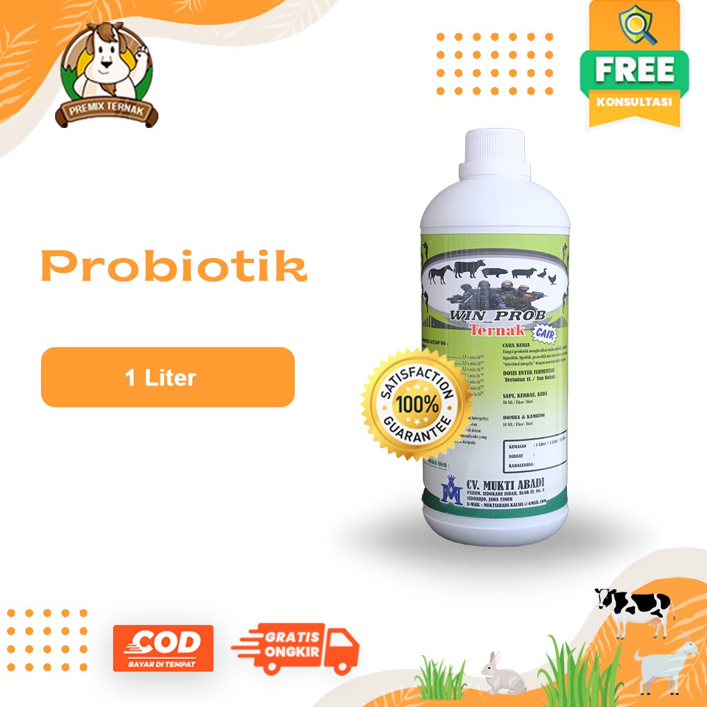 WIN Prob Ternak Cair 1liter/ Probiotik untuk ternak sapi kambing domba