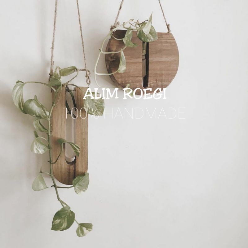 Vas Bunga Kayu Langsing, Pot Kayu, Vas Bunga Unik