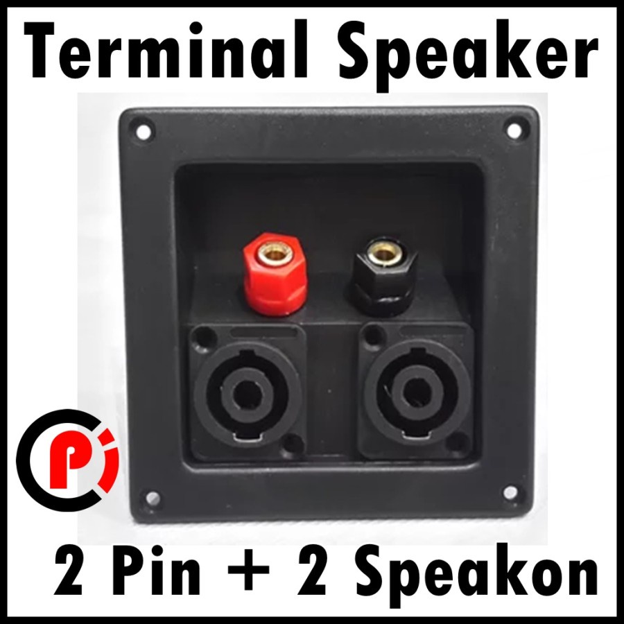 Terminal Speaker Bentuk Kotak Plastik With Binding Post Speakon Socket