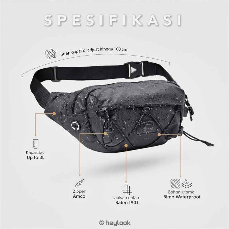 [BISA COD] Slingbag Waistbag Tas Waterproof Tas slempang Tas Tas pinggang Waistbag Pria Waterproof