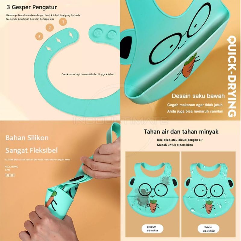 slaber silikon bayi motif waterproof