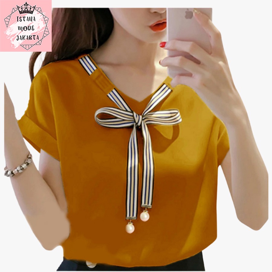 ISTANA MODE JAKARTA Blouse Laura / Blouse Thalia / Blouse Verra / Blouse Wanita / Fashion Wanita / imjv6-Mustard