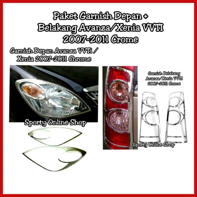 Garnish Lampu Avanza  Xenia 2007 sd 2011 Crome