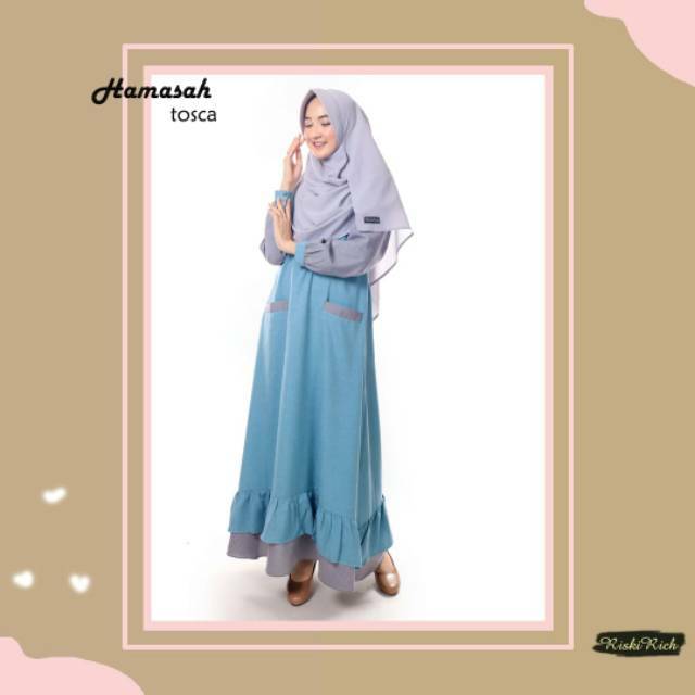 Gamis hamasah polos katun madinah original riskirich