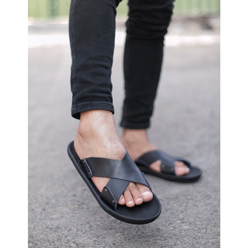 BURAY X SANDAL SLIDE INDIAN PRIA DEWASA CEVANY KULIT ASLI 100% ORIGINAL FORMAL CASUAL SANDAL SLOP KULIT PRIA KERJA KANTOR GURU PNS PESTA RESMI NYAMAN LEBARAN || SANDAL PRIA INDIAN BERKUALITAS MURAH 2022