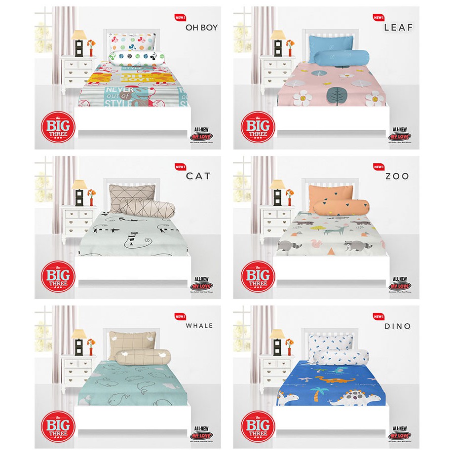 Sprei ALL NEW MY LOVE 120x200 Tinggi 30 Alphabet Aluna Nube Devira Magani Snoopy Never Mute Minnie Zion Cross The Street Nordic Whale Zello Nube Kalia Bellamy Linnea Bear Crane Duck Solava Varen - SINGLE 120 T30 SP