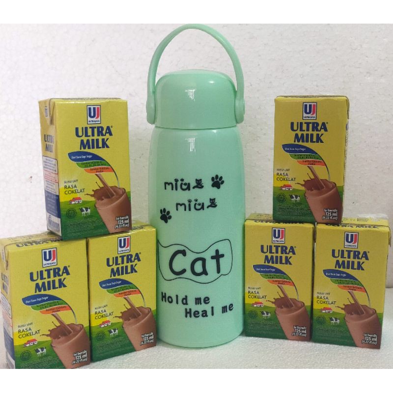 

Paket Susu Ultra + botol kaca Cat