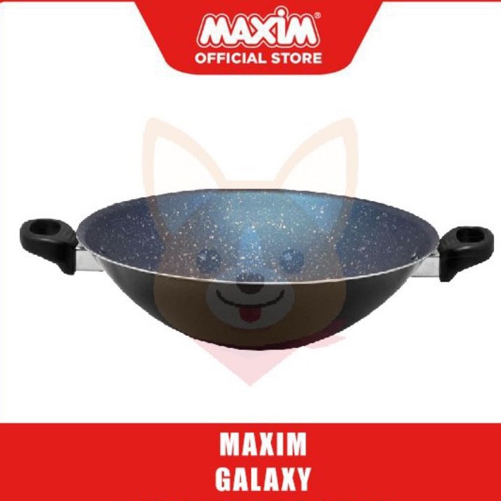 WAJAN PENGGORENGAN KUALI MAXIM GALAXY 30 CM BLACK DIAMOND TEFLON ANTI LENGKET